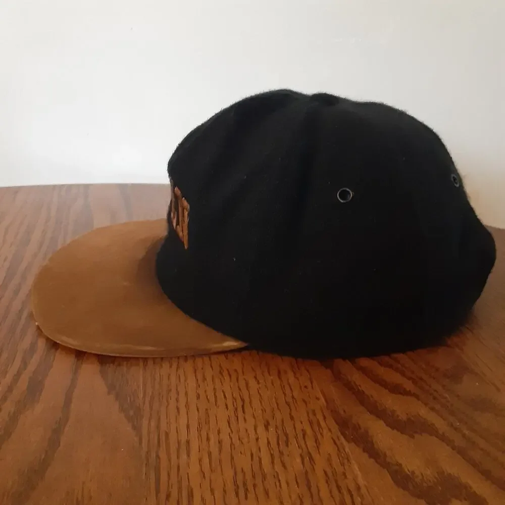 Vtg Aspen Colorado Wool Hat Cap Black Brown Strapback